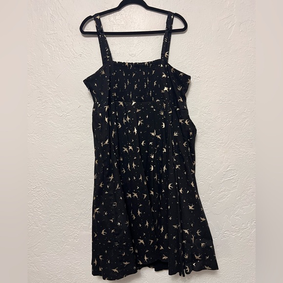 Retro Chic by Torrid Black and Gold Bird Dress, EUC, Size 18 - Picture 5 of 9